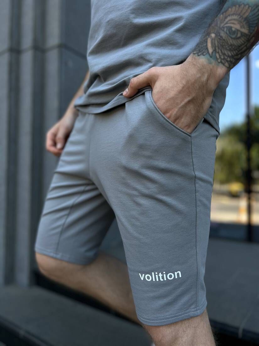 Мужской комплект Volition(шорты+футболка), M, сірий