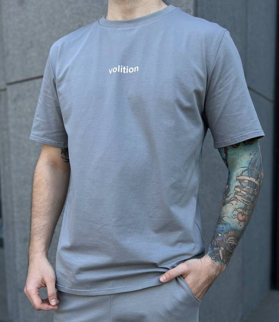Мужской комплект Volition(шорты+футболка), M, сірий