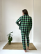 Домашня жіноча піжама COSY у клітинку зелено/чорна (сорочка+штани) 11382210 фото 2 Kolgotochka