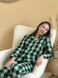 Домашня жіноча піжама COSY у клітинку зелено/чорна (сорочка+штани) 11382210 фото 5 Kolgotochka