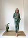 Домашня жіноча піжама COSY у клітинку зелено/чорна (сорочка+штани) 11382210 фото 1 Kolgotochka