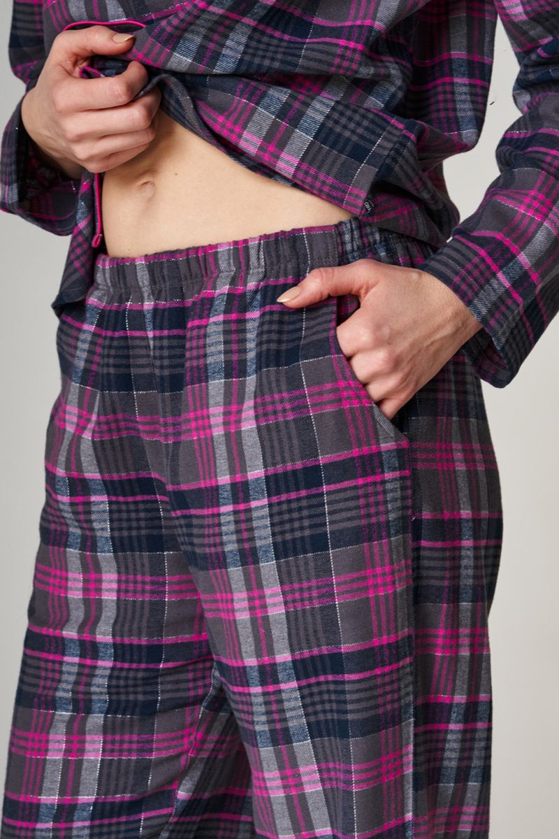 Фланелевая теплая женская пижама больших розмеров Key LNS 440 Big 17281 фото Колготочка
