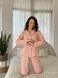 Жіноча Муслінова піжама Серця COSY штани+сорочка рожева пудра M100P 10741809 фото 3 Kolgotochka