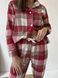 Женская пижама домашний костюм в клетку COSY брюки+рубашка красно/белая 10647393 фото 4 Kolgotochka