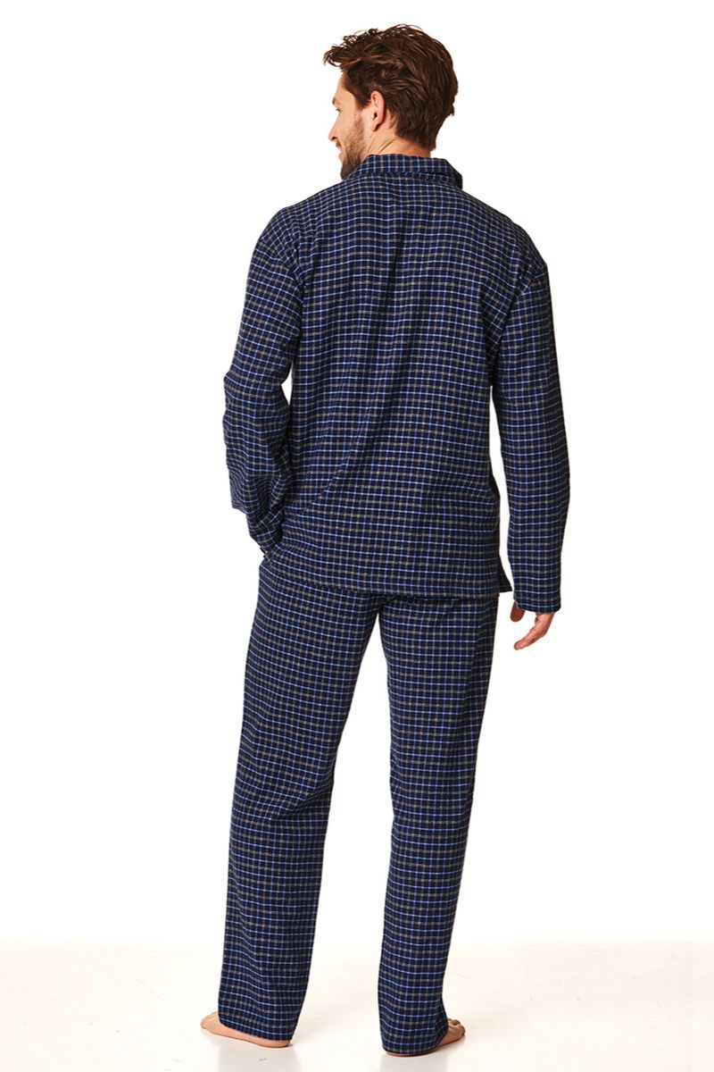 Теплая фланелевая мужская пижама больших размеров Key MNS 429 Big 17284 фото Колготочка