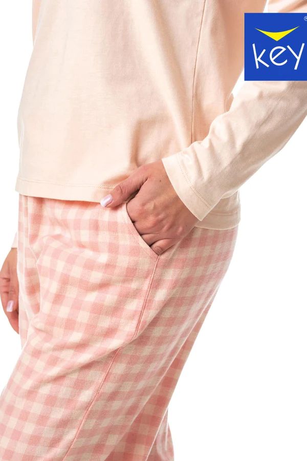 Фланелевая женская пижама со штанами в клетку Key LNS 447 B23 17902 фото Колготочка