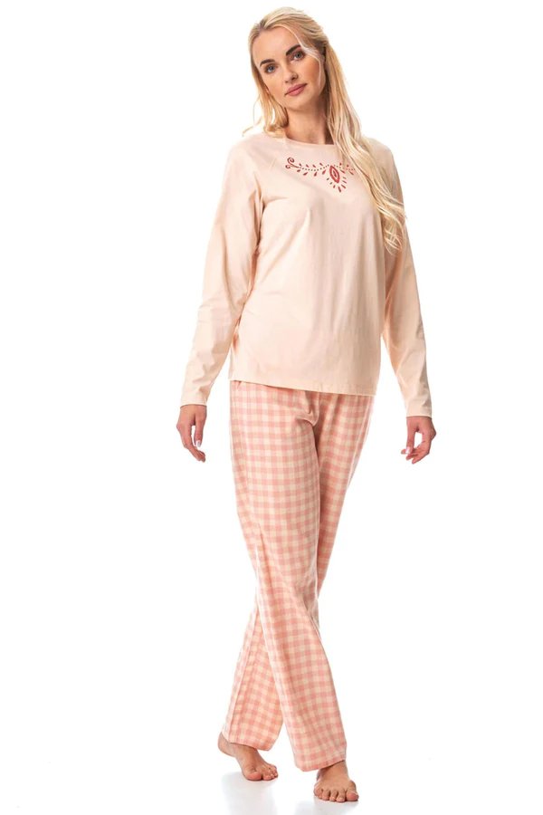 Фланелева жіноча піжама зі штанами у клітинку Key LNS 447 B23 17902 фото Колготочка