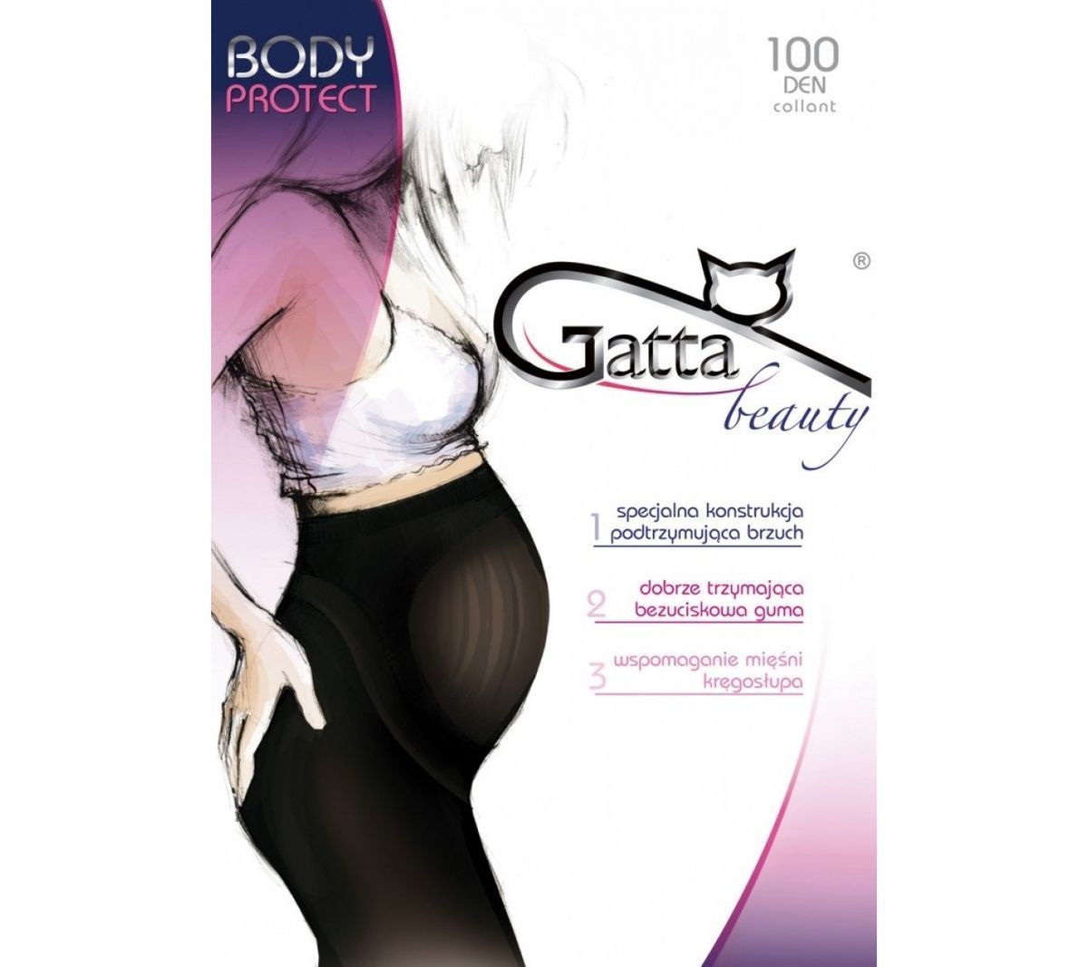 Колготки для беременных Gatta 100 den Body Protect, 5 (XL), nero