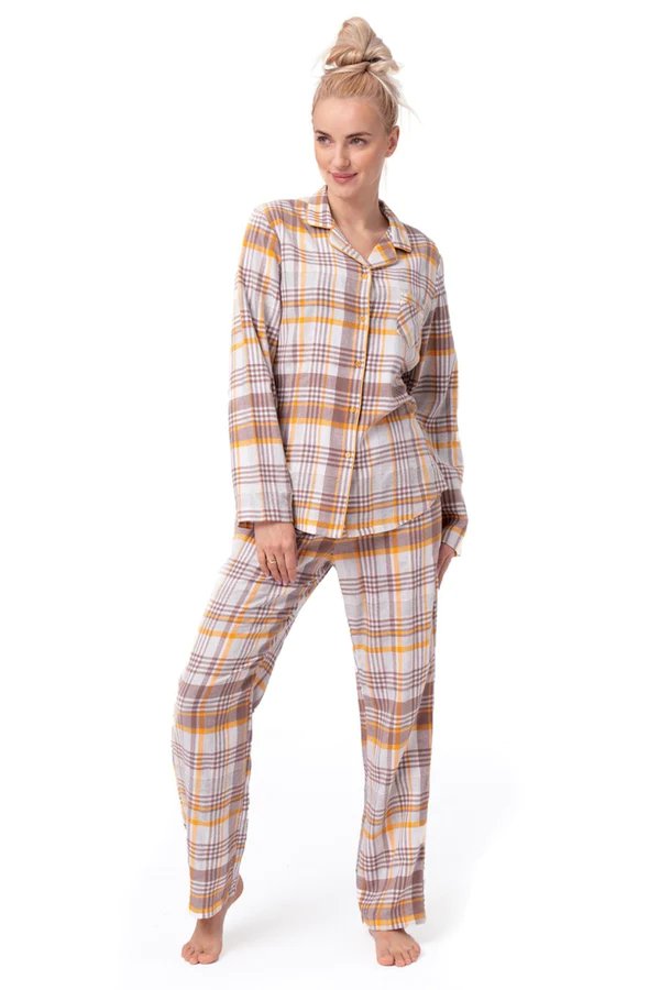 Фланелевая теплая женская пижама в клетку Key LNS 448 B23 17903 фото Колготочка