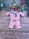 Зимовий костюм однотонний куртка і напівкомбінезон з натуральних хутром єнота, 80-86, рожевий