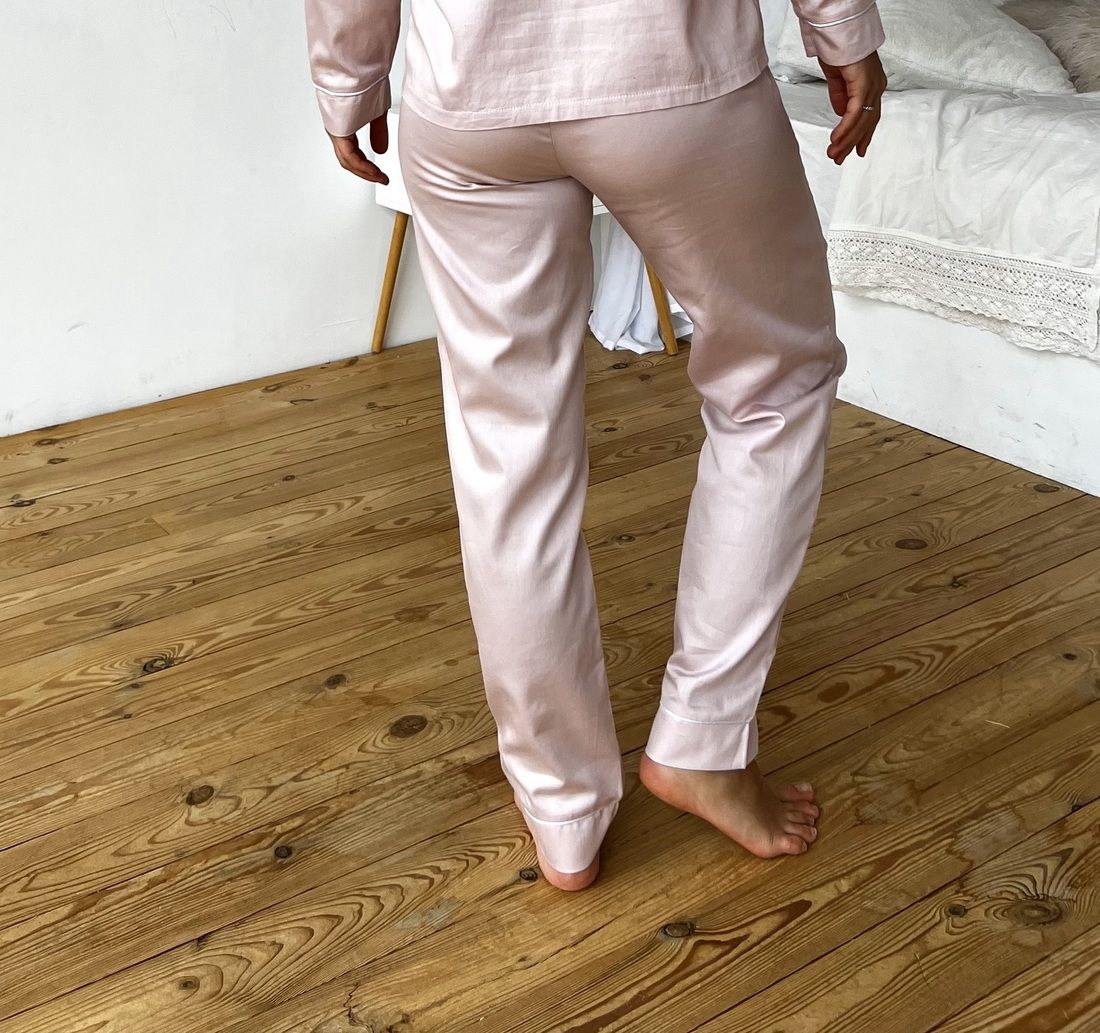 Піжамні жіночі штани COSY з сатину Pearl пильна пудра 10910273 фото Колготочка