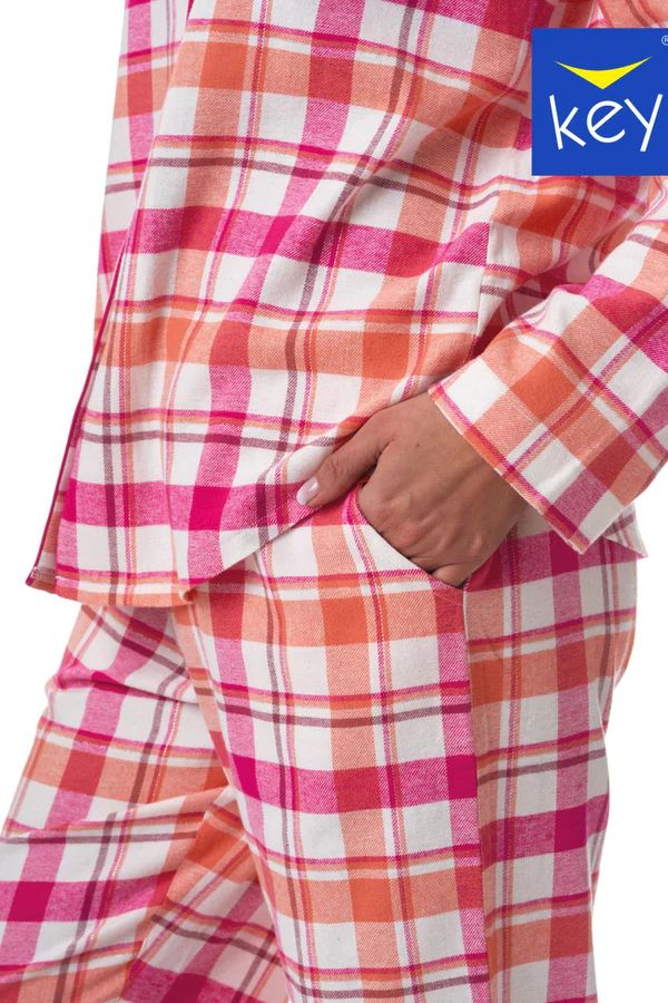 Фланелевая теплая женская пижама в клетку Key LNS 437 B23 17882 фото Колготочка