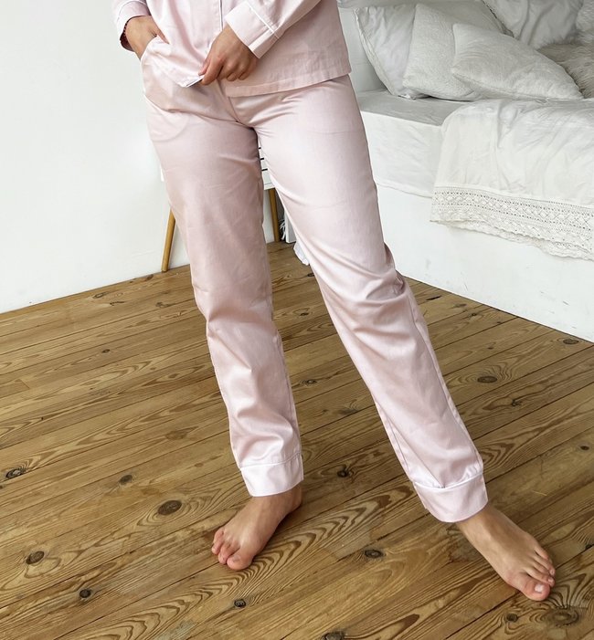 Піжамні жіночі штани COSY з сатину Pearl пильна пудра 10910273 фото Колготочка