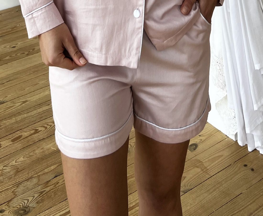 Піжамні жіночі шорти COSY з сатину Pearl пильна пудра 10910274 фото Колготочка