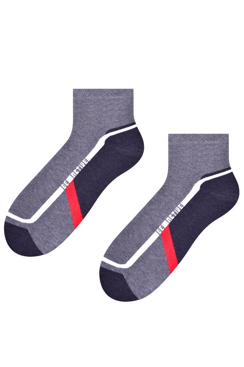 Шкарпетки спортивні Steven 054 Dynamic, 41-43 (27-28), сірий/червоний