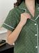 Женский домашний комплект из сатина COSY (шорты+рубашка) зеленая в горошек 10829288 фото 5 Kolgotochka