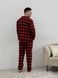 Пижама мужская COSY из фланели (брюки+рубашка+футболка черная) клетка красно/черная 11505974 фото 2 Kolgotochka