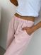 Пижамный комплект COSY женские брюки из сатина Pearl пильная пудра с белой футболкой 11356674 фото 3 Kolgotochka