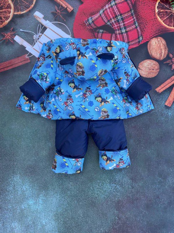 Костюм детский курточка и полукомбинезон, 80-86, синій
