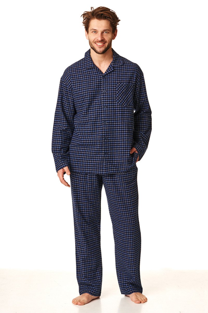 Теплая фланелевая мужская пижама Key MNS 429, 2XL, синій