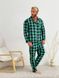 Пижама мужская COSY из фланели (брюки+рубашка) клетка зелено/черная 11505979 фото 1 Kolgotochka