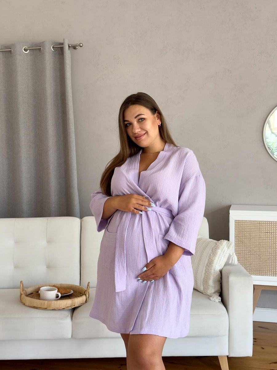 Халат для вагітних мусліновий COSY, лаванда 4341375s2 фото Колготочка