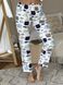 Женский Пижамный костюм COSY брюки из сатина+футболка Кошки Рыбки молочный 10840192 фото 3 Kolgotochka