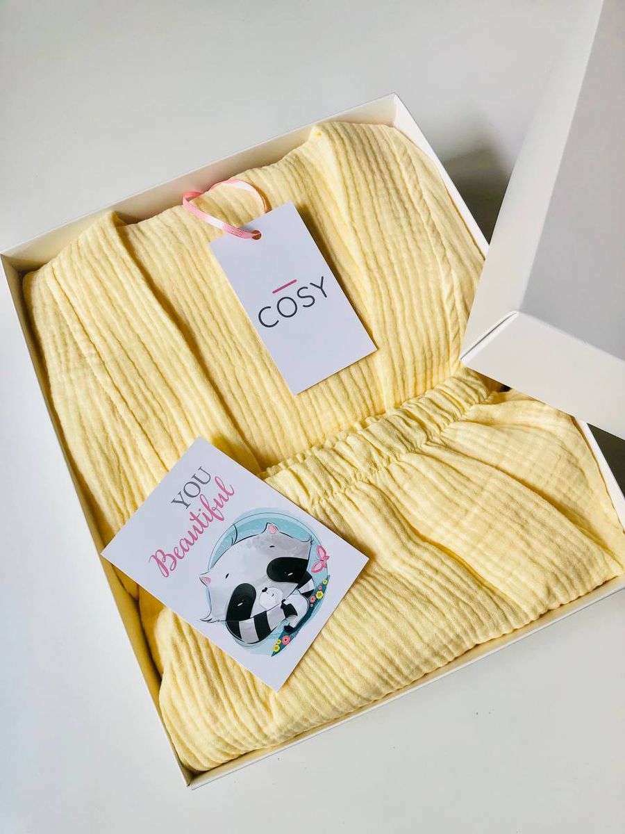 Муслиновый комплект халат+пижама COSY в подарочной упаковке 10947536 фото Колготочка