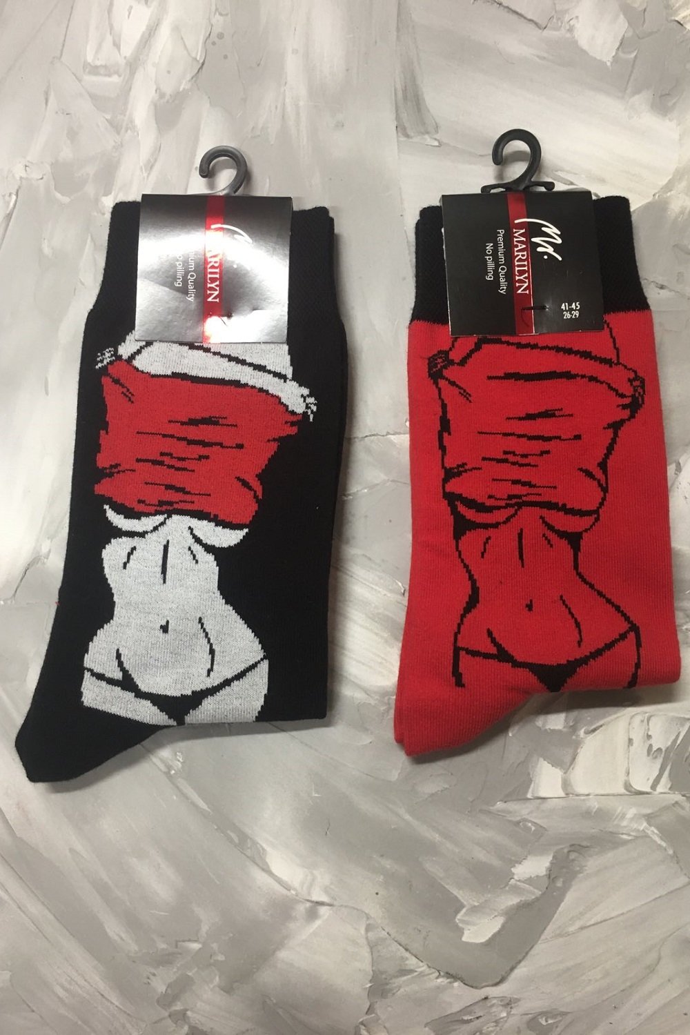 Шкарпетки Marilyn Men Body, 41/44, чорний/червоний