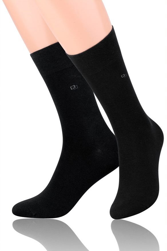 Шкарпетки Steven 056 з широким манжетом, 42/44, чорний