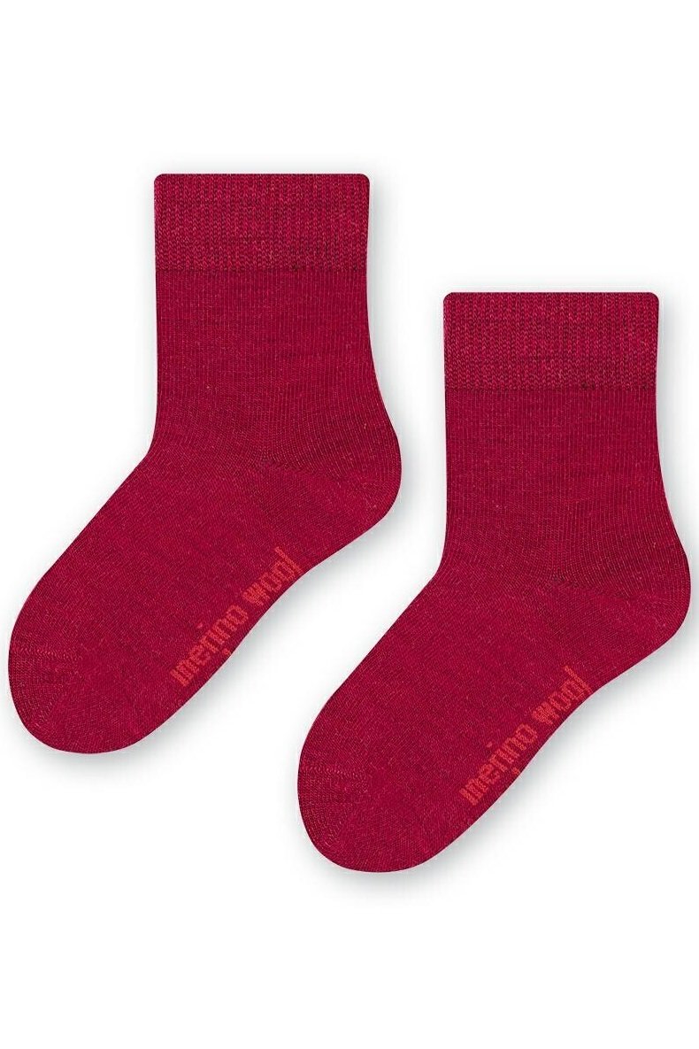 Шкарпетки з вовни мериноса Steven 130/013, 29-31, бордо