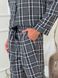 Піжама чоловіча COSY з фланелі (штани+сорочка) клітина сіро-чорна 11519223 фото 4 Kolgotochka