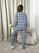 Женская пижама домашний костюм в клетку COSY брюки+рубашка голубая 10648023 фото 2 Kolgotochka
