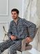 Пижама мужская COSY из фланели (брюки+рубашка) клетка серо-черная 11519223 фото 6 Kolgotochka
