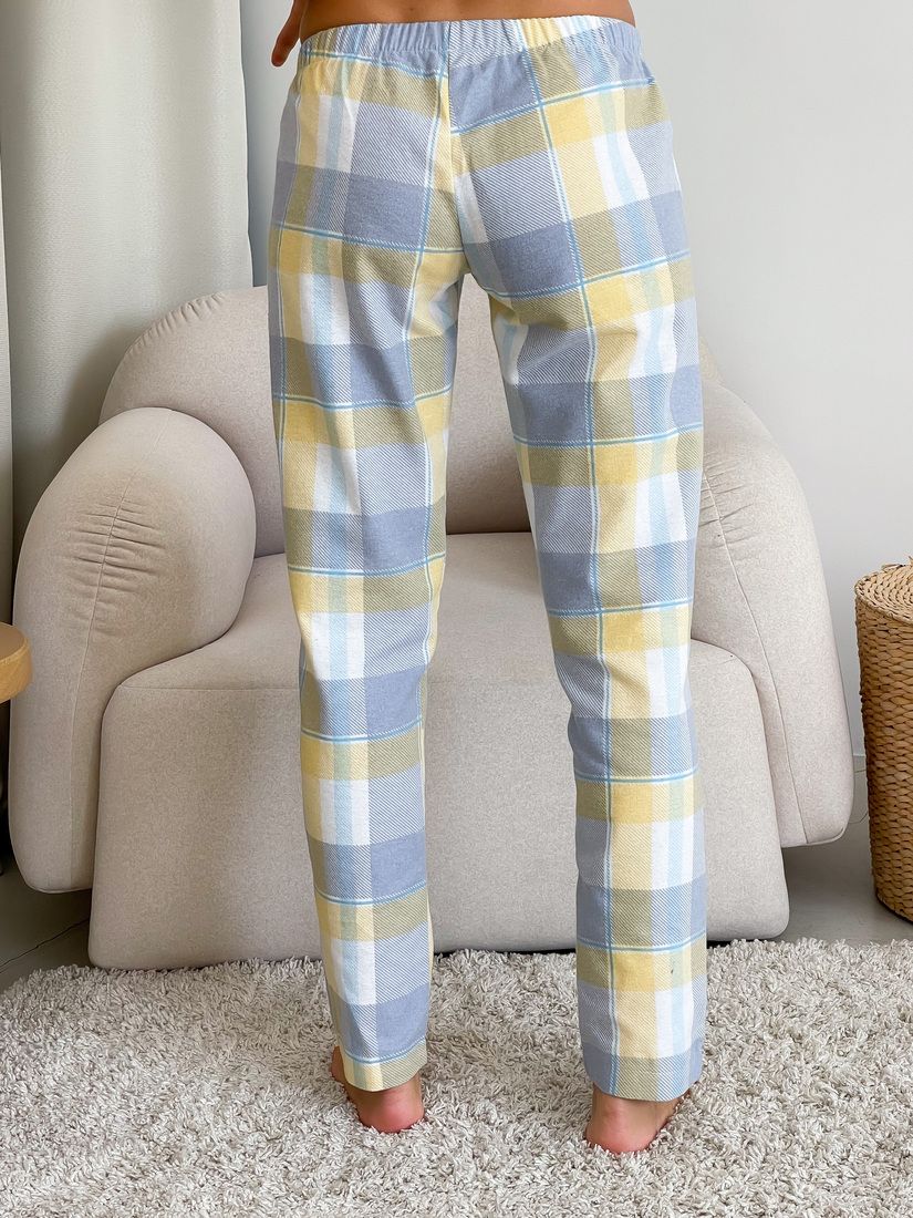 Пижамные брюки женские COSY клетка желто/серый 10004360 фото Колготочка