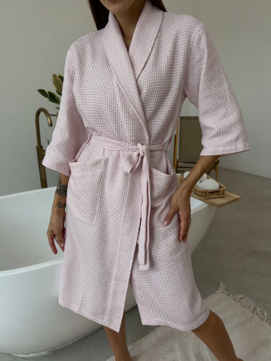 Жіночий халат шаль COSY Ланцюжок ніжно-рожевий 11256699 фото Колготочка