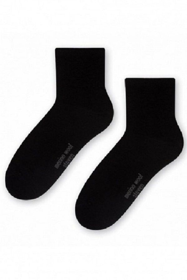 Жіночі шкарпетки з мериносової вовни Steven 130/001, 38-40, чорний