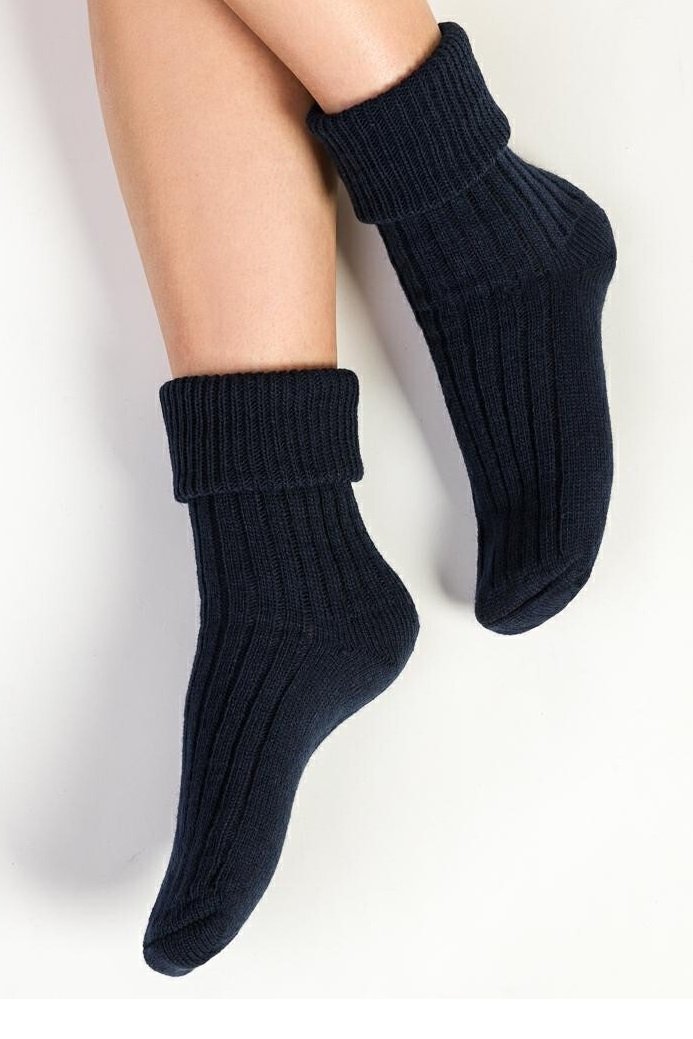 Шкарпетки жіночі Steven для спання 067 /053 (вовна), 35-37, синій