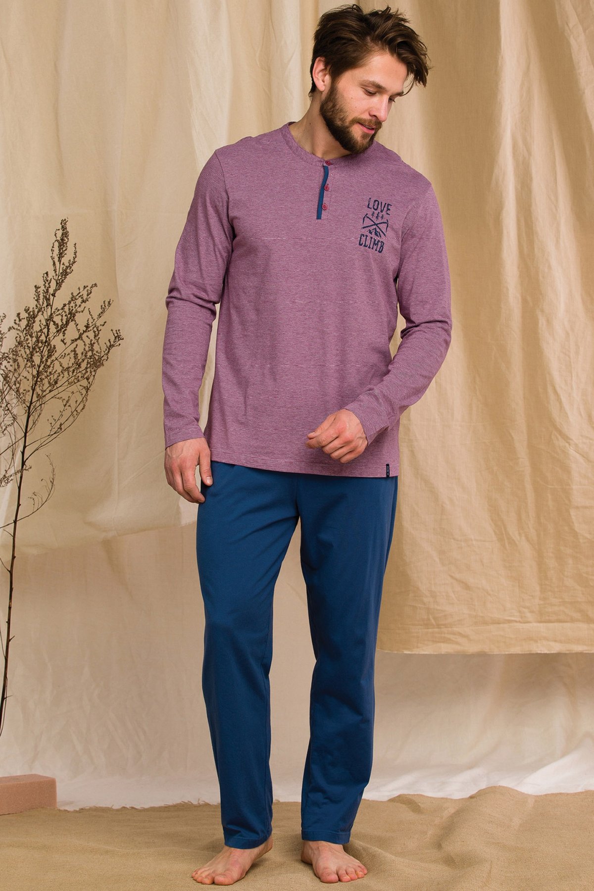 Пижама мужская кофта и штаны Key MNS 347 15121 фото Колготочка