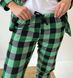 Женский пижамный комплект COSY в клетку зелено/черный (штаны+белая футболка) 11382205 фото 3 Kolgotochka