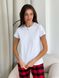 Пижамный комплект Женский COSY в ячейку красный/черный. (штаны + белая футболка) 10004362 фото 6 Kolgotochka
