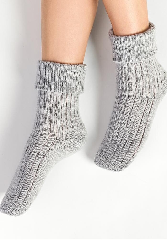 Шкарпетки жіночі Steven для спання 067 /029 (вовна), 38-40, сірий