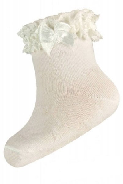 Шкарпетки дитячі з бантиком Milusie B 2250, 10-13, білий