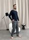 Домашня піжама для чоловіків COSY із фланелі (штани+лонгслив) клітина хакі 11249439 фото 1 Kolgotochka