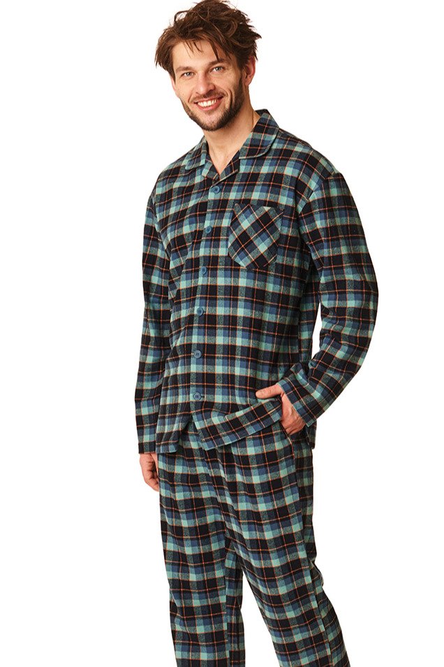 Теплая фланелевая мужская пижама Key MNS 431 17283 фото Колготочка